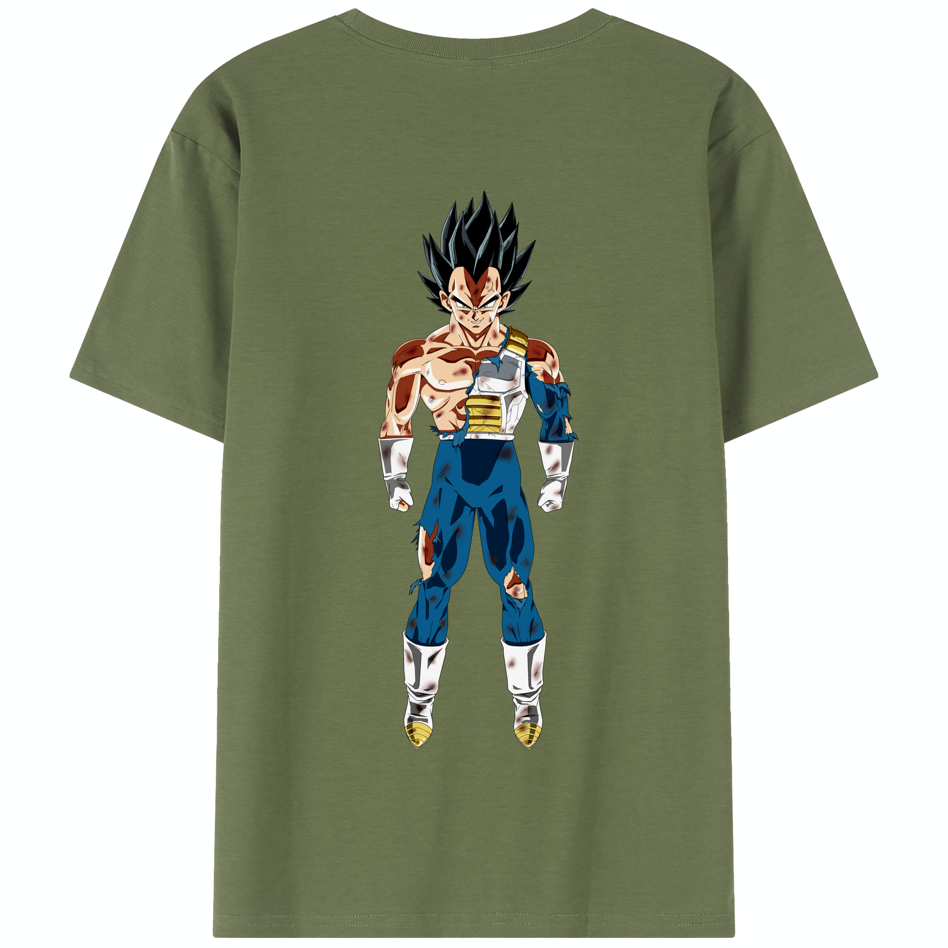 （画像用） ドラゴンボール ベジータ四世（Bejīta Yonsei）DRAGON BALL Vegeta IV 綿100％半袖Tシャツ（背面プリント）